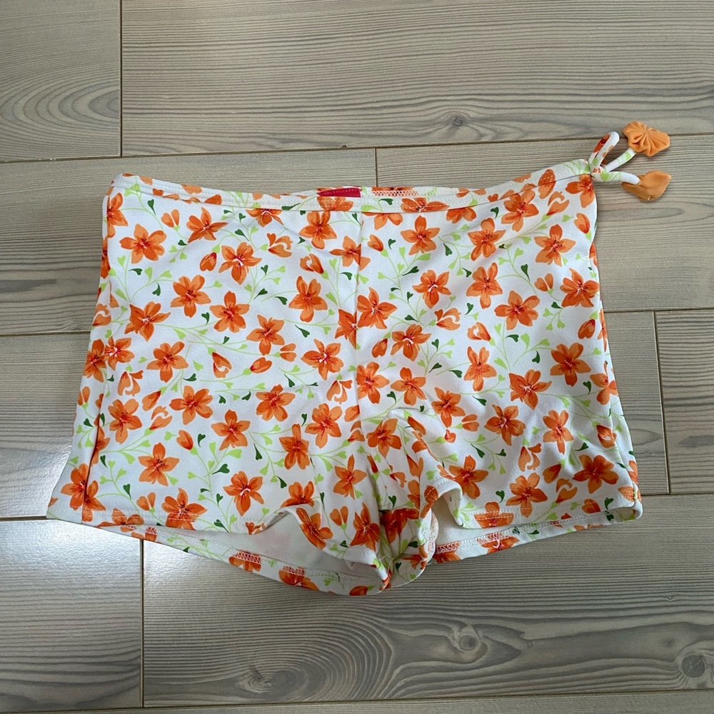 Vintage Gymboree Girls Floral Printed Swim Shorts 8